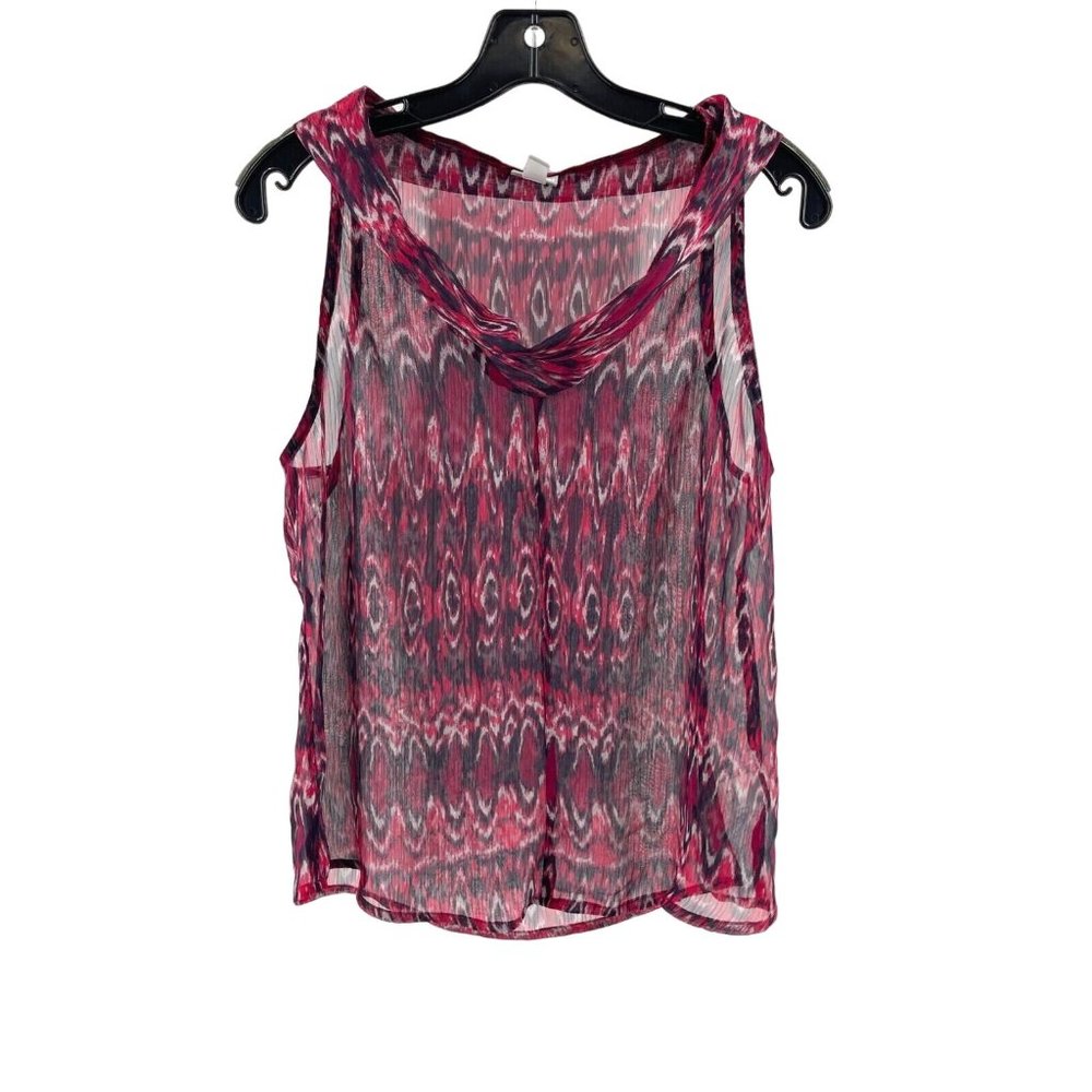 Converse One Star Women's Sheer Cowl Neck Sleeveless Shirt Top Blouse Size M